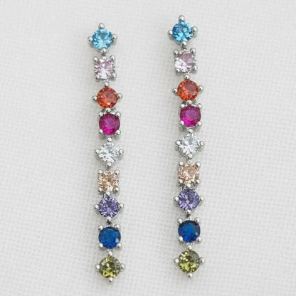 Colorful Gemstone Drop Earrings