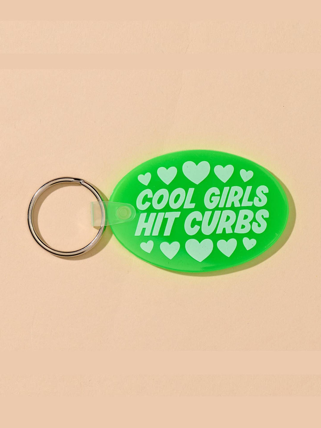 Cool Girls Hit Curbs Keychain