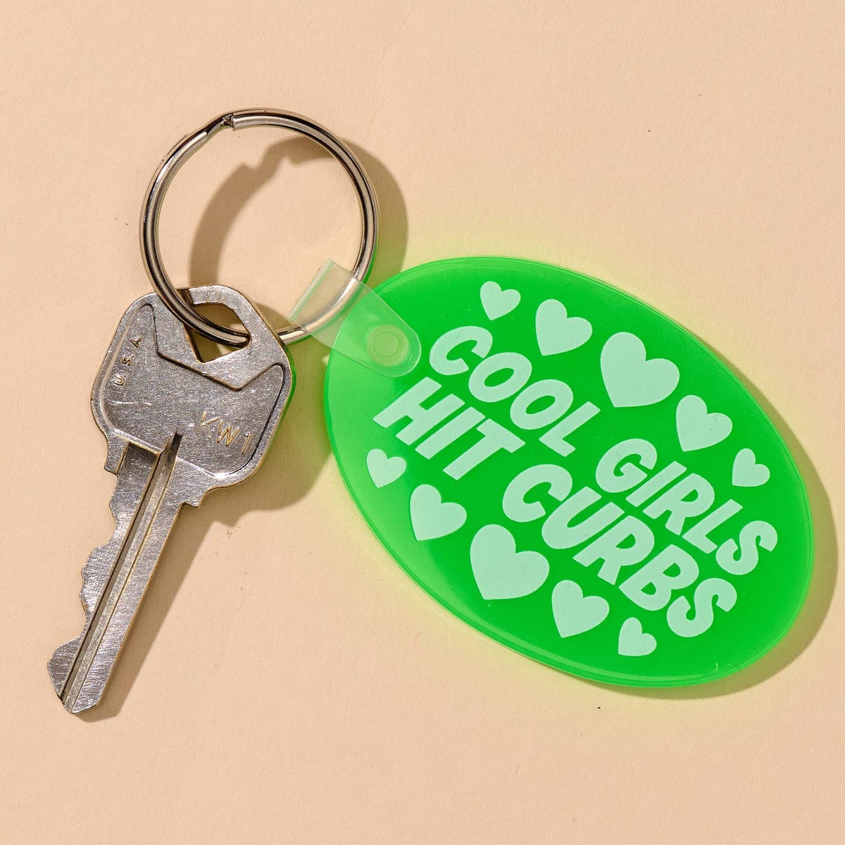 Cool Girls Hit Curbs Keychain