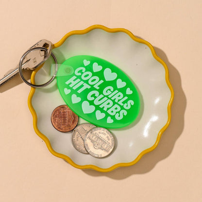 Cool Girls Hit Curbs Keychain