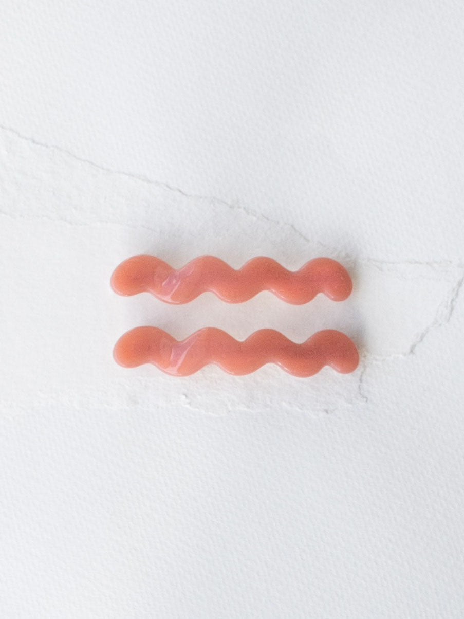 Coral Pink Eco Wave Hair Pin Set