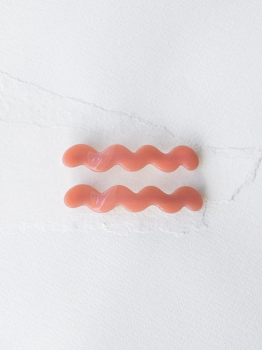 Coral Pink Eco Wave Hair Pin Set