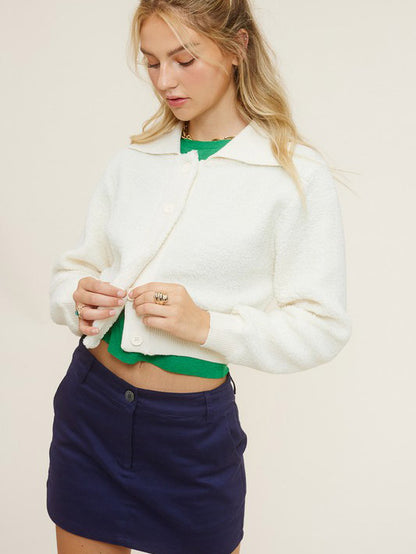 White Teddy Cropped Jacket