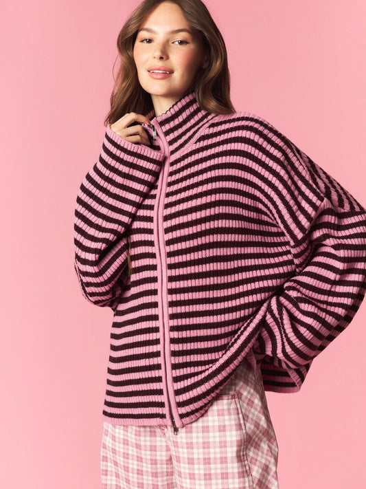 Rose Striped Cardigan