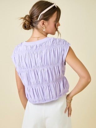 Lavender Fields Tiered Babydoll Top