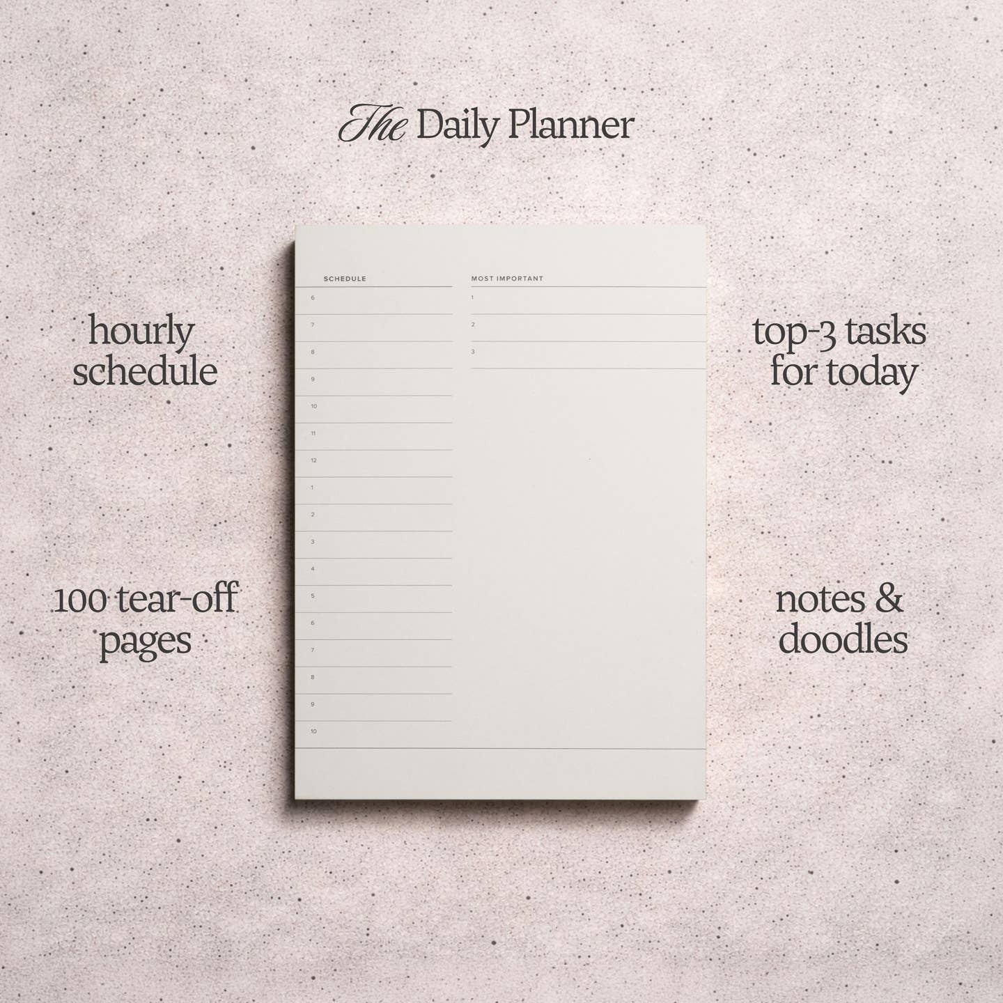 Daily Planner Pad Orange