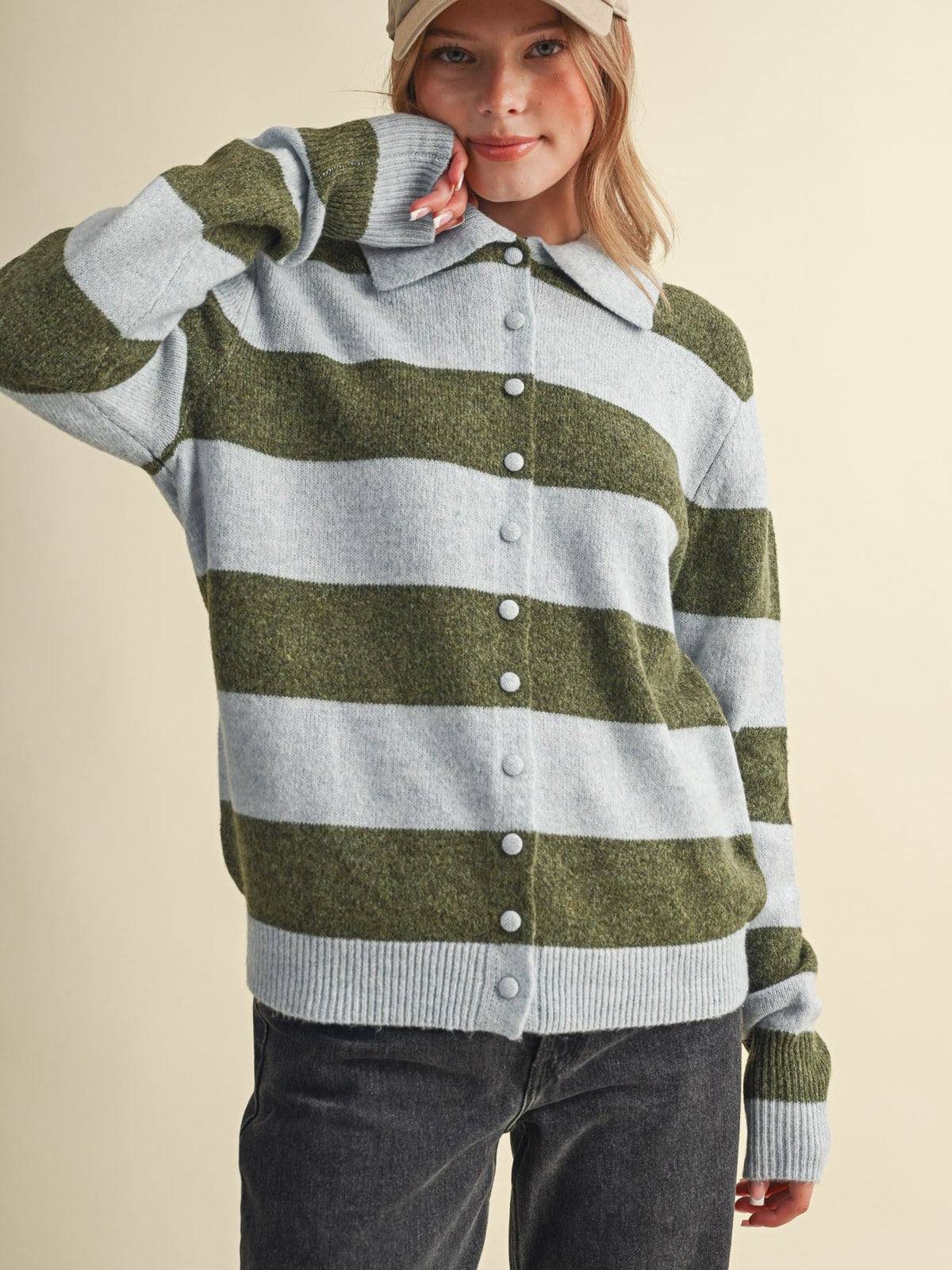 Dara Striped Cardigan