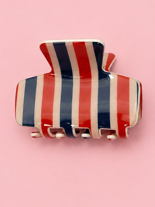 Dark Blue & Red Small Claw Clip