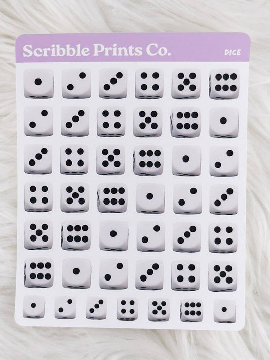 Dice Deco Sticker Sheet