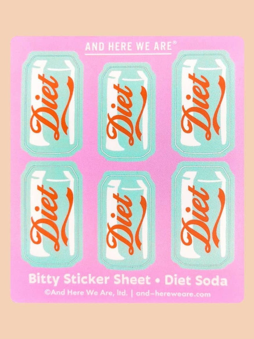 Diet Soda Bitty Vinyl Sticker Sheet