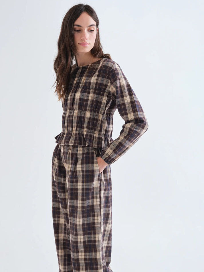 Eloise Brown Check Top