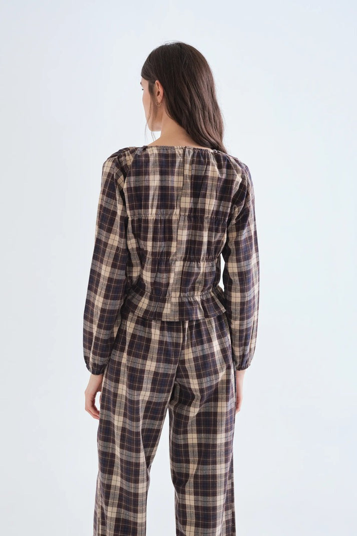 Eloise Brown Check Top