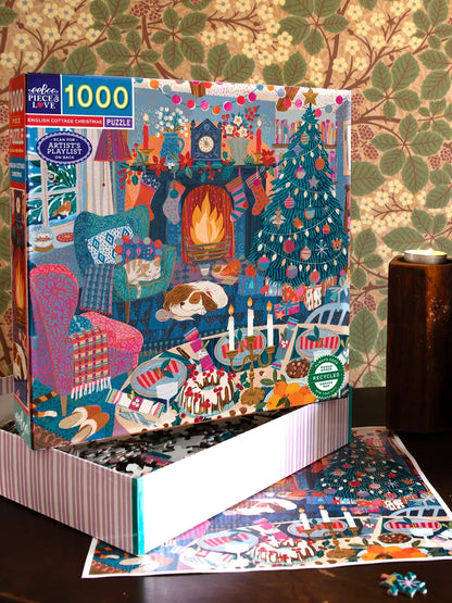 English Cottage Christmas Square Puzzle