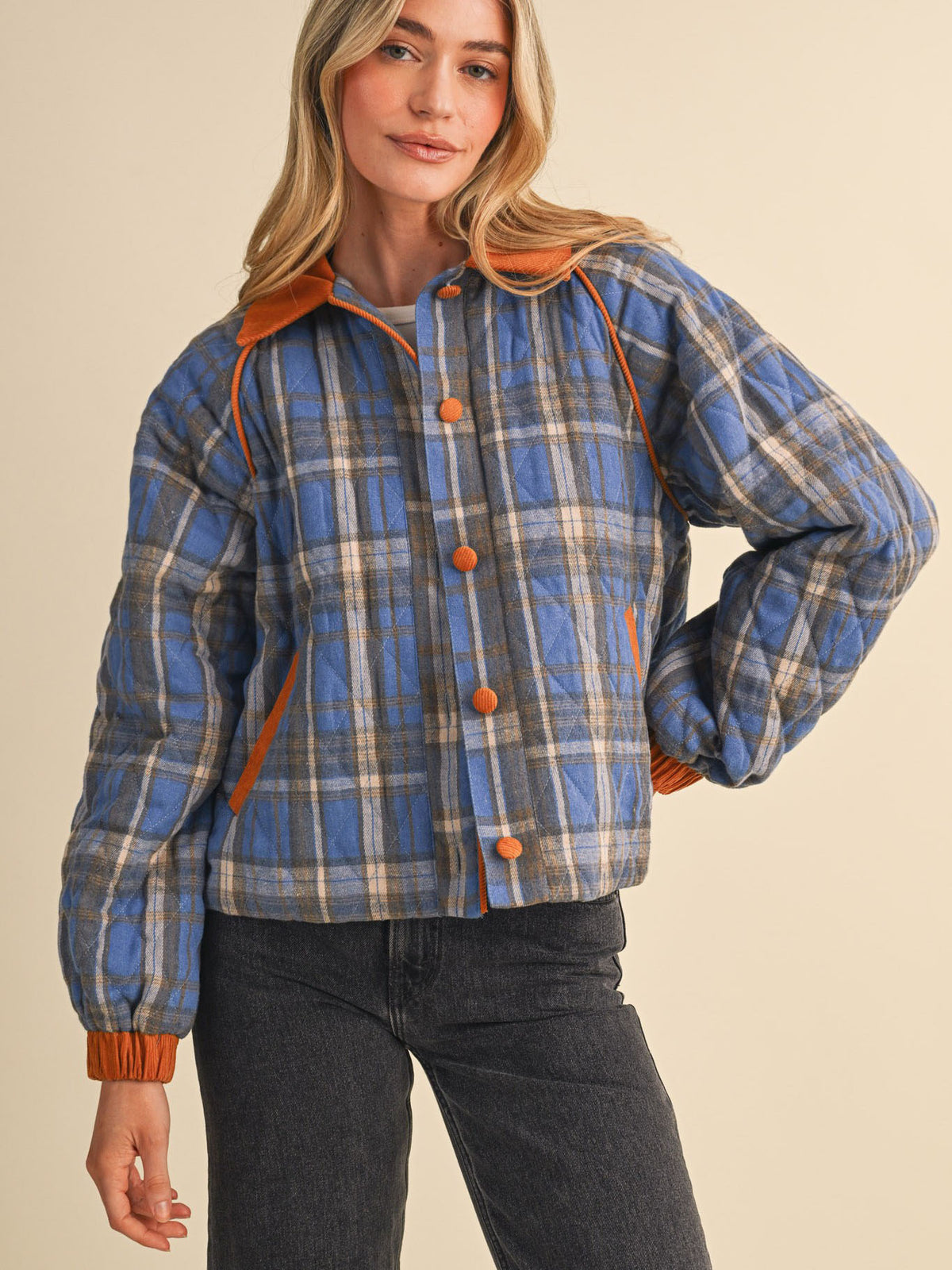Felicity Plaid Quilted Jacket