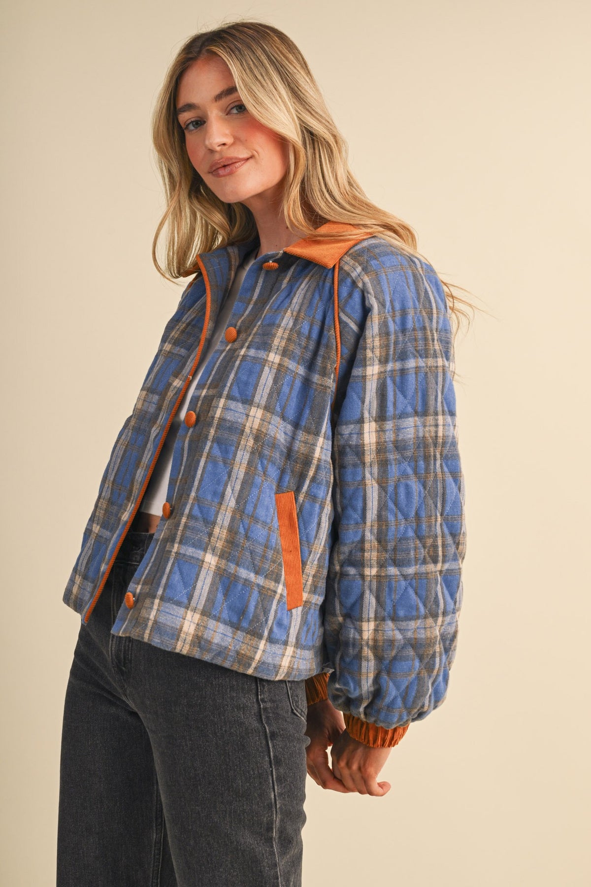 Felicity Plaid Quilted Jacket