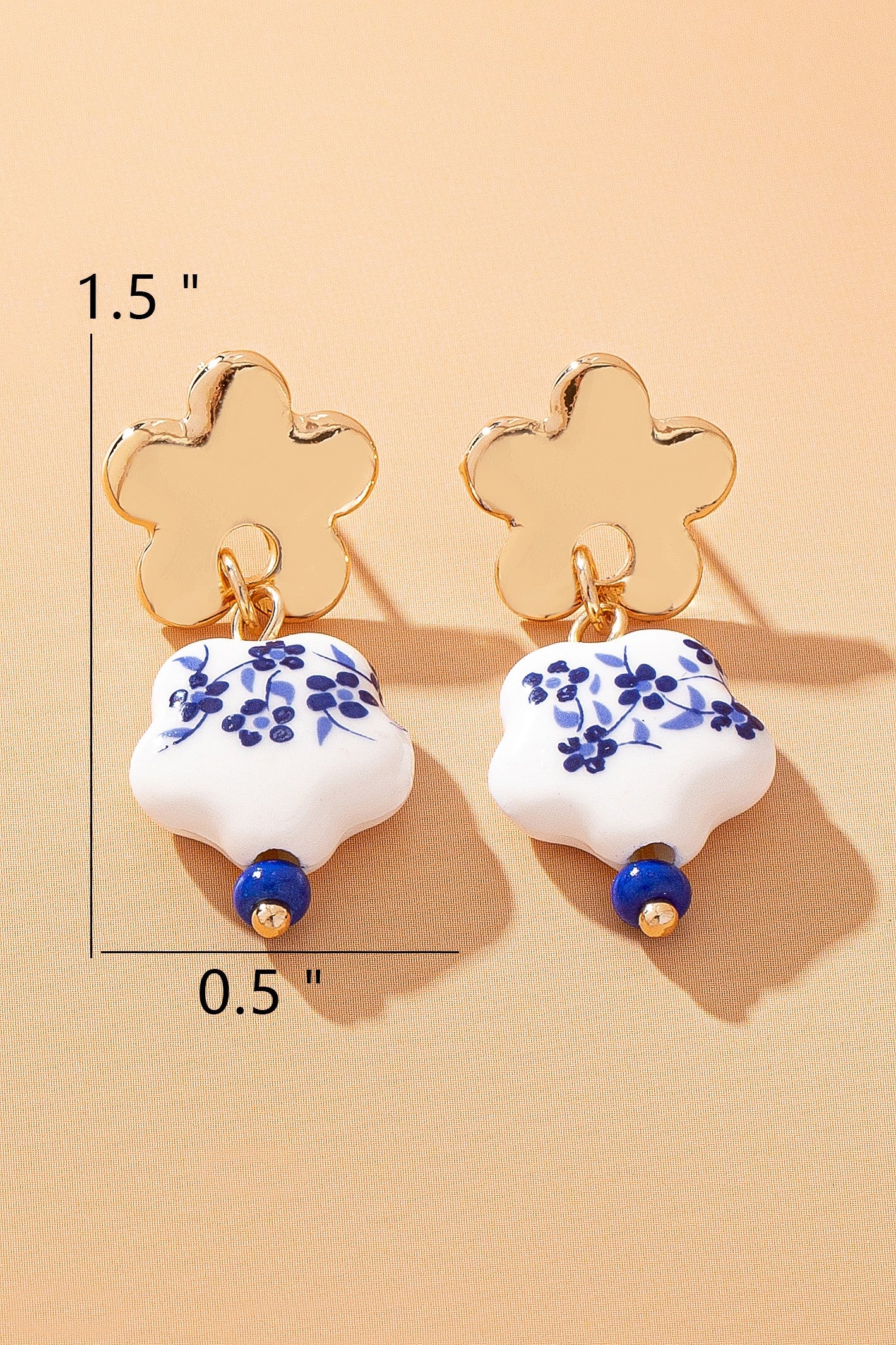 Floral Porcelain Drop Earrings