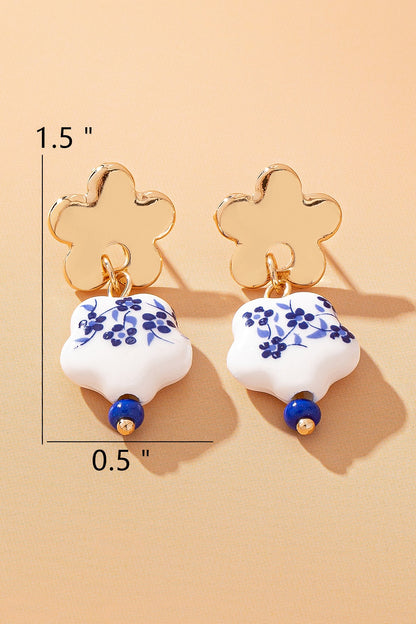Floral Porcelain Drop Earrings