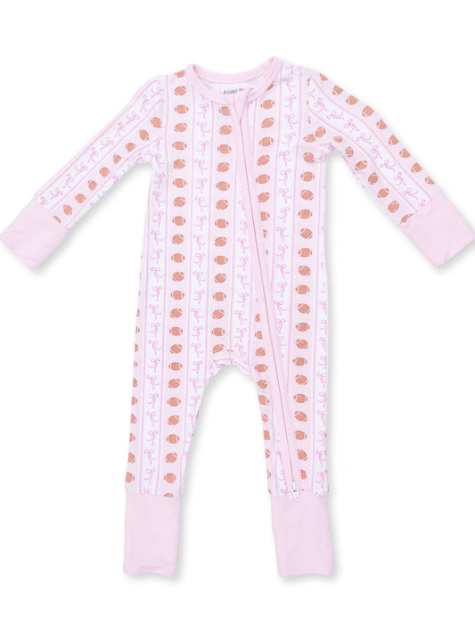 Football Bow Stripe Convertible Romper