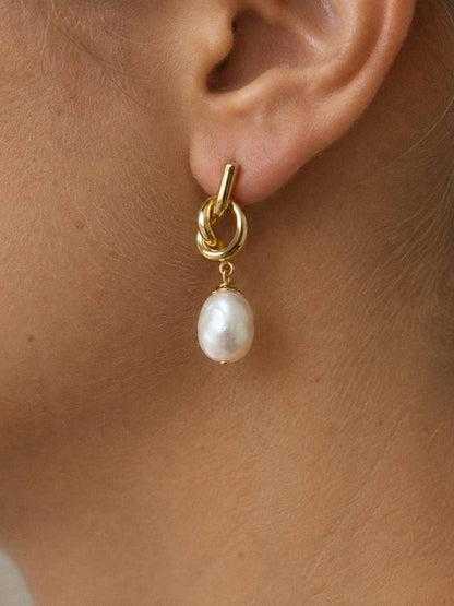 Freshwater Pearl and Shell Earrings