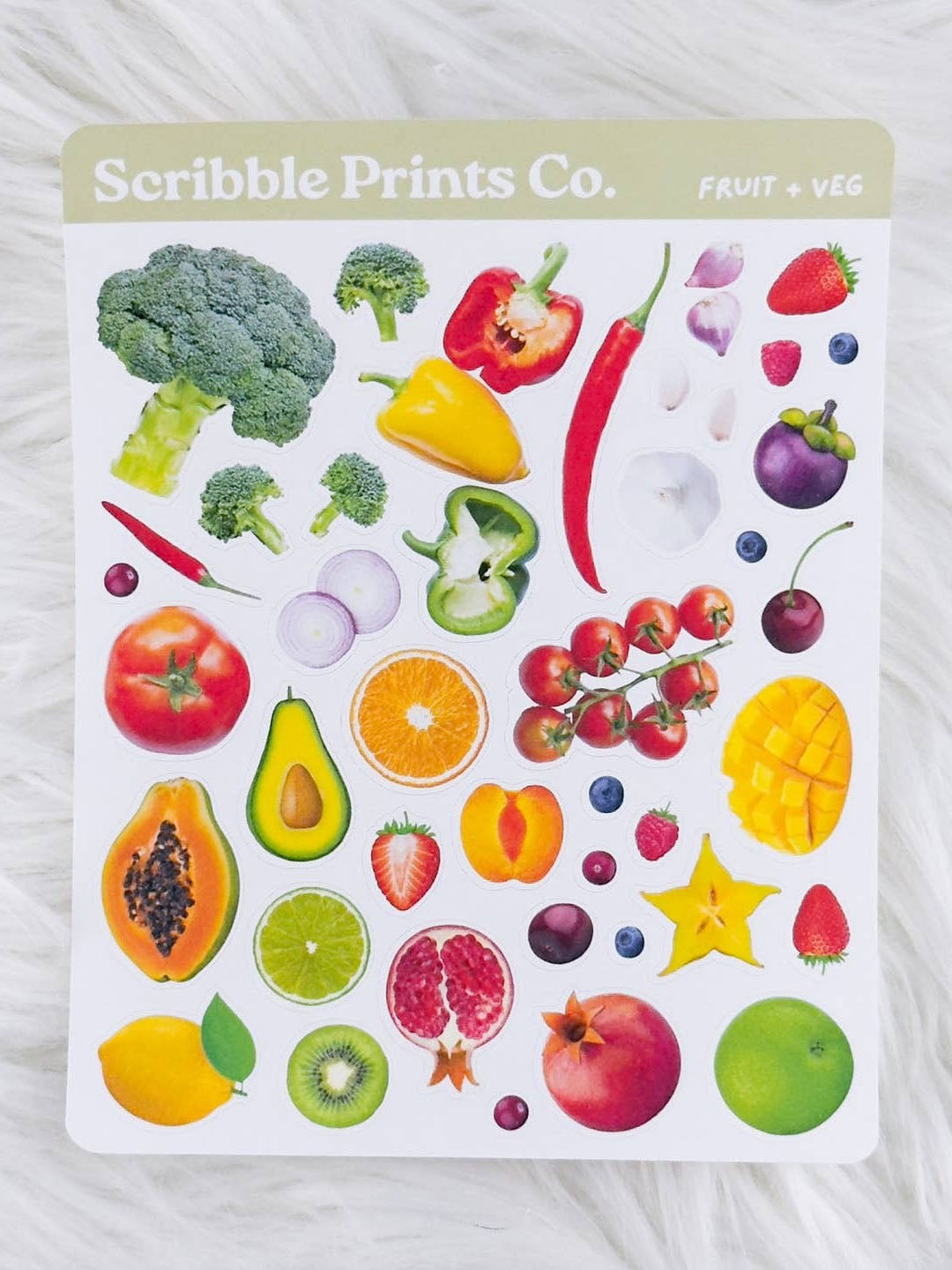 Fruit and Veg Deco Sticker Sheet