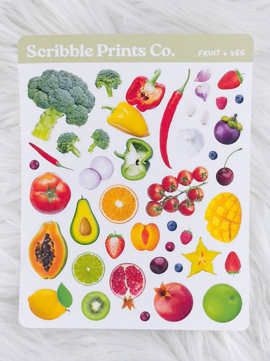 Fruit and Veg Deco Sticker Sheet