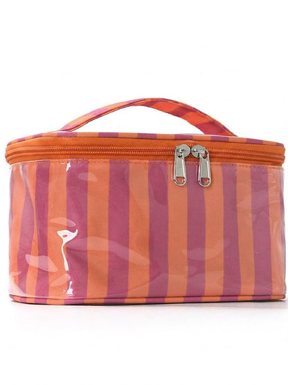 Striped Vinyl Makeup Bag