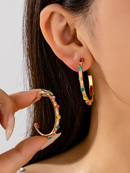 Gemstone Hoop Earrings