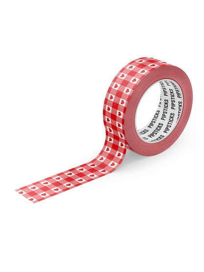 Gingham Hearts Monchhichi Washi
