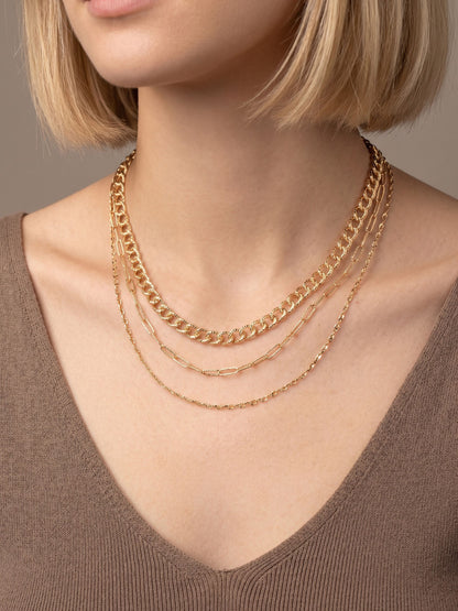 Gold 3 Layer Chain Necklace