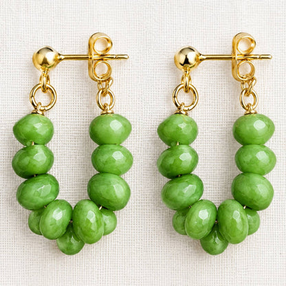 Green Bead Drop Earrings