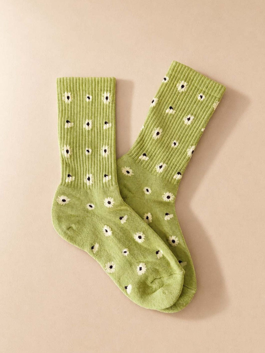 Green Daisy Socks
