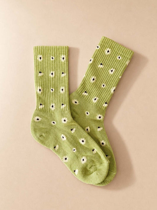 Green Daisy Socks
