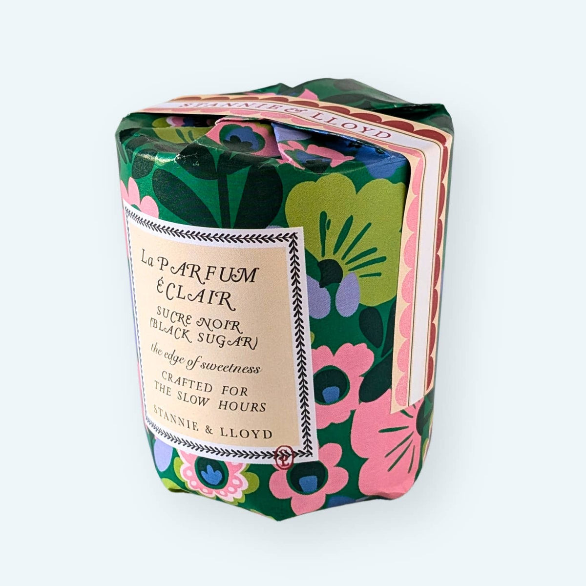 Green Floral Gift Wrap Candle