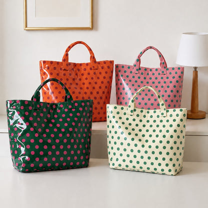 Large Polka Dot Vinyl Tote