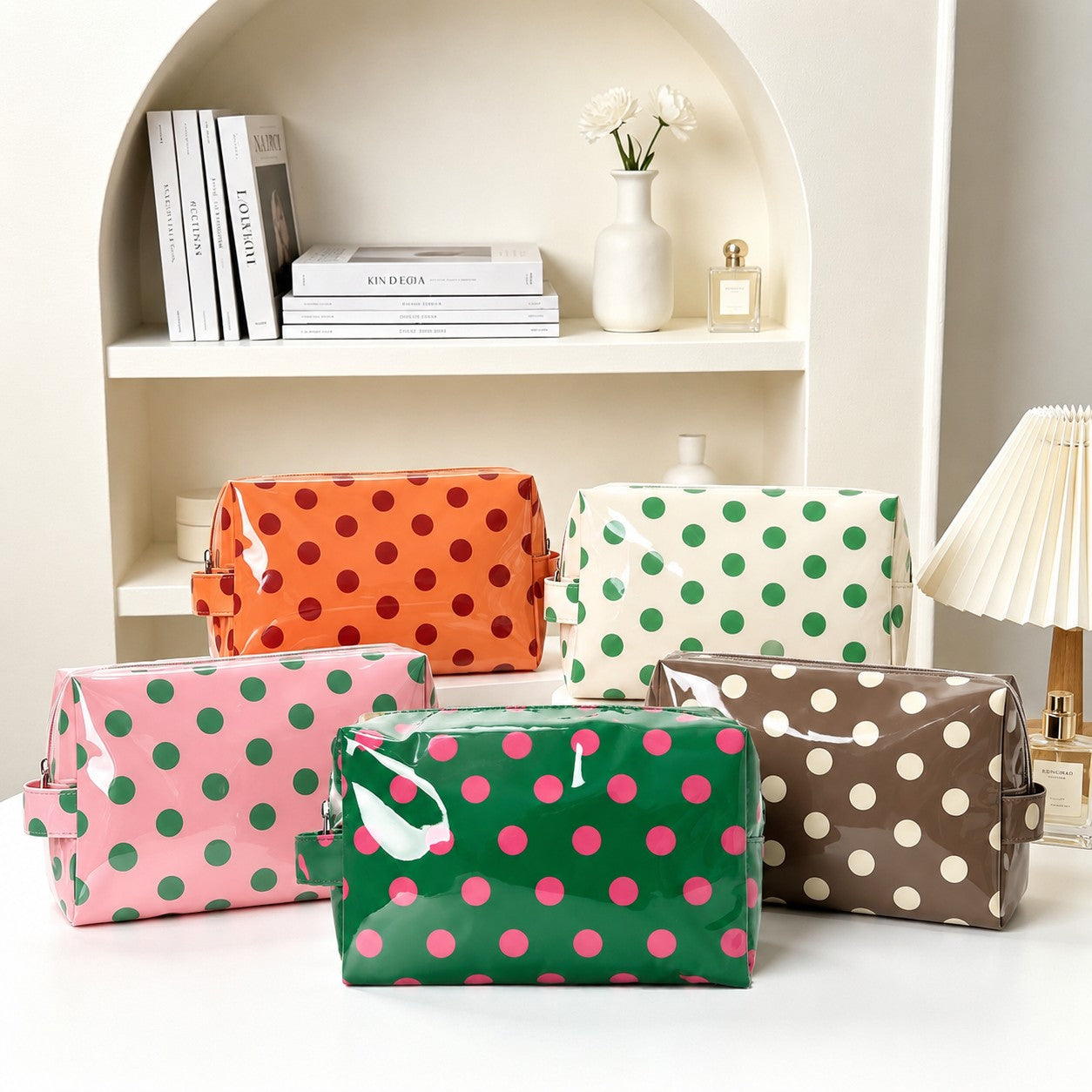 Polka Dot Clear Cosmetic Bag