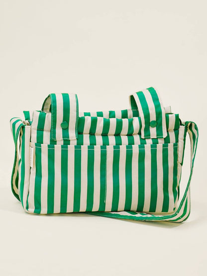 Green Stripe Stroller Party Caddy Bag