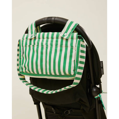 Green Stripe Stroller Party Caddy Bag
