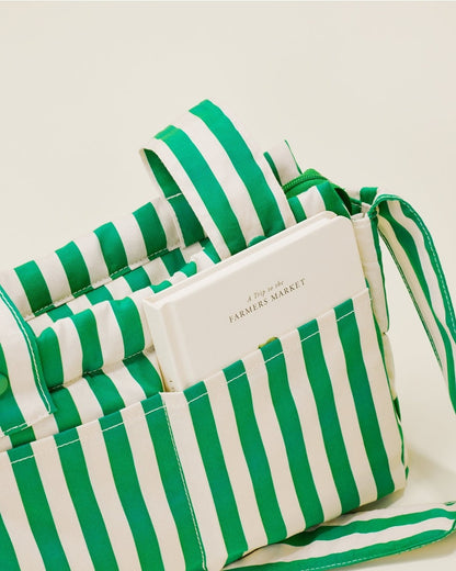 Green Stripe Stroller Party Caddy Bag