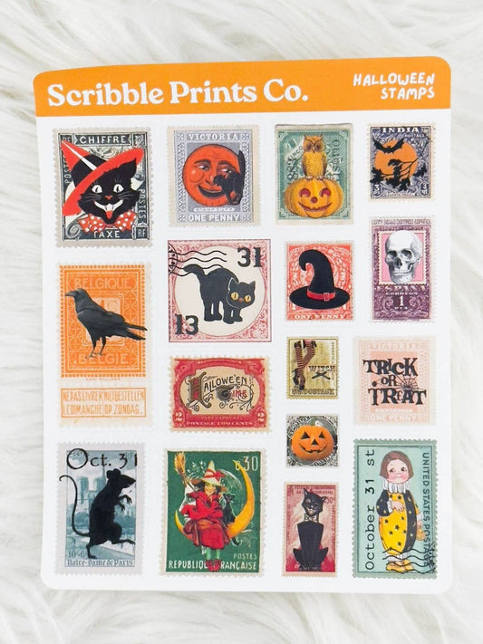 Halloween Stamps Deco Sticker Sheet