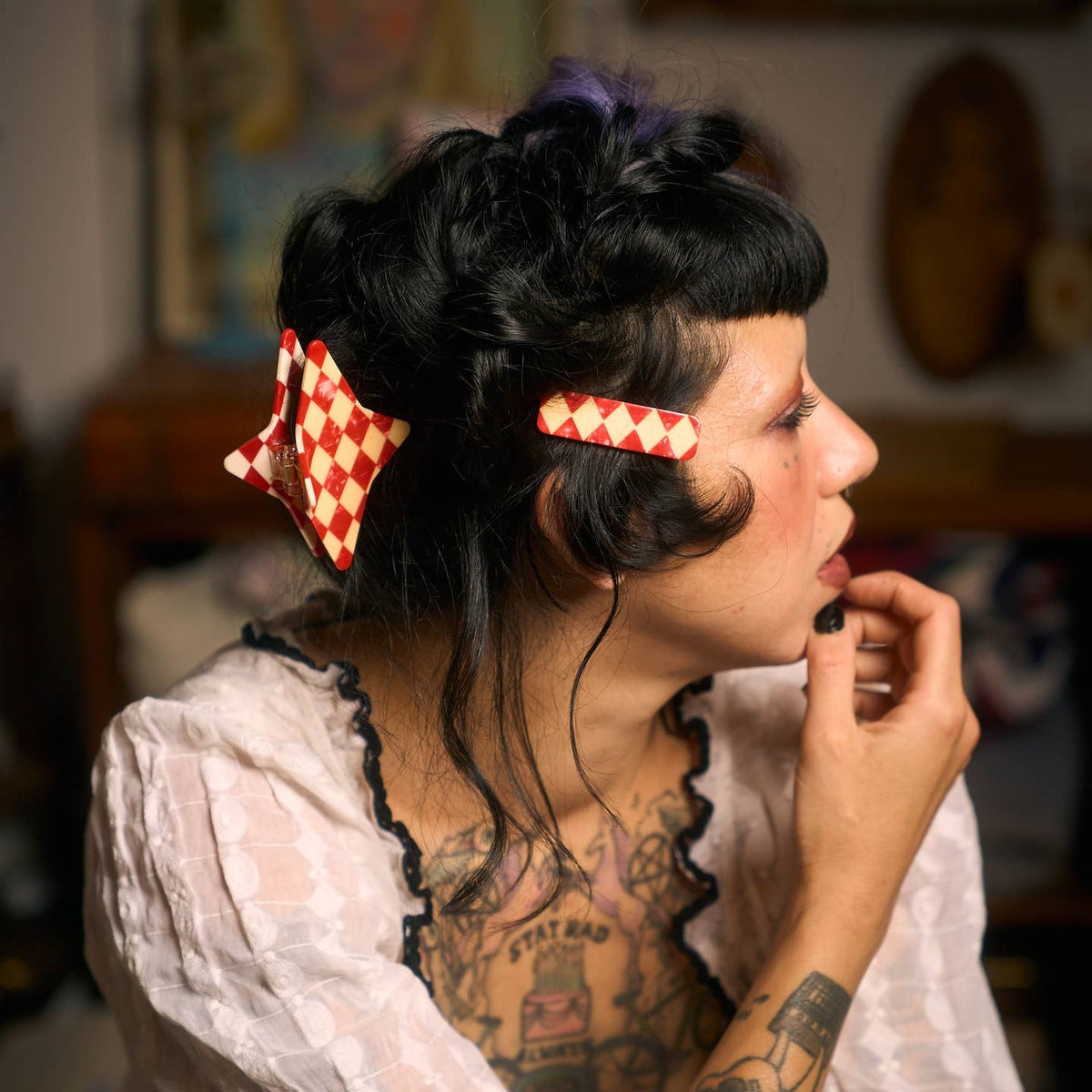 Harlequin Hair Clip Set