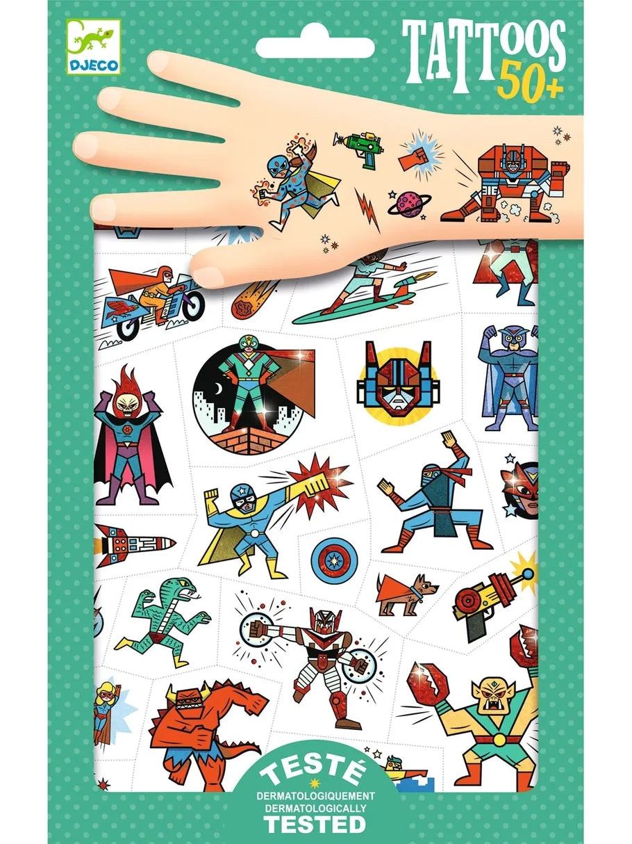 Heroes and Villains Temporary Tattoos