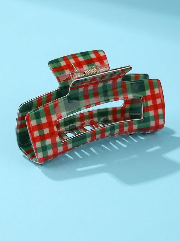 Holiday Plaid Claw Clip