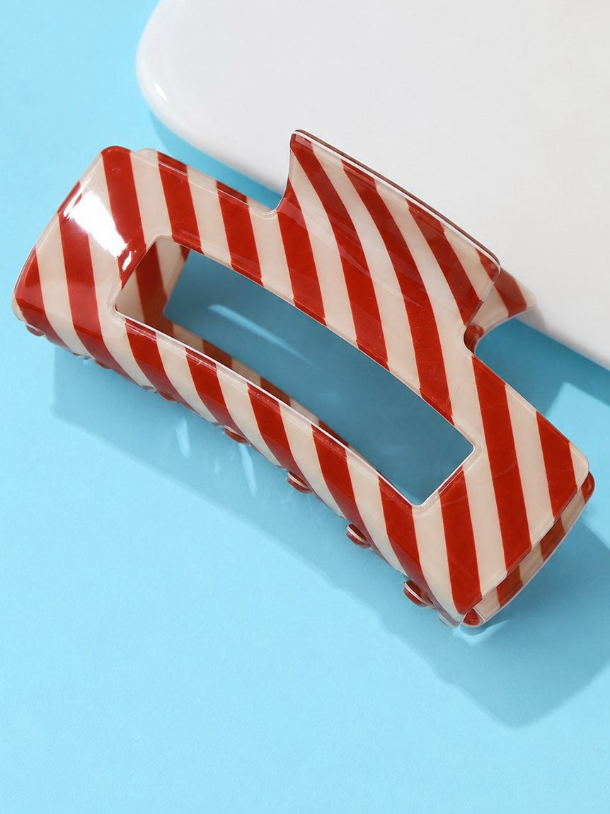 Holiday Red Stripe Claw Clip