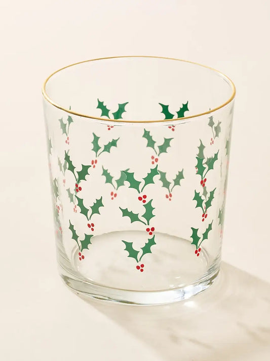 Holly Jolly Glass Cup