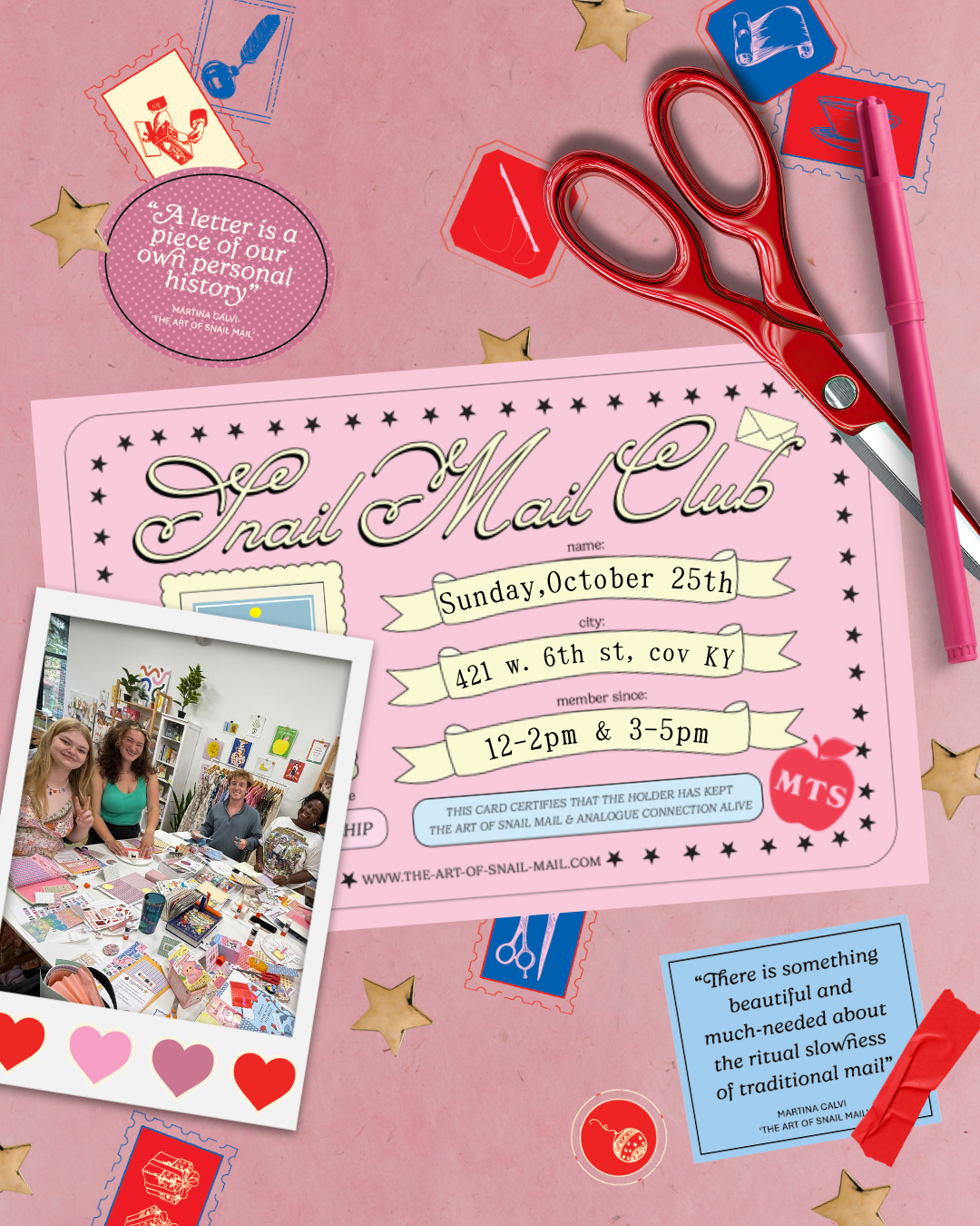 Snail Mail Celebration—Sunday, 10/25