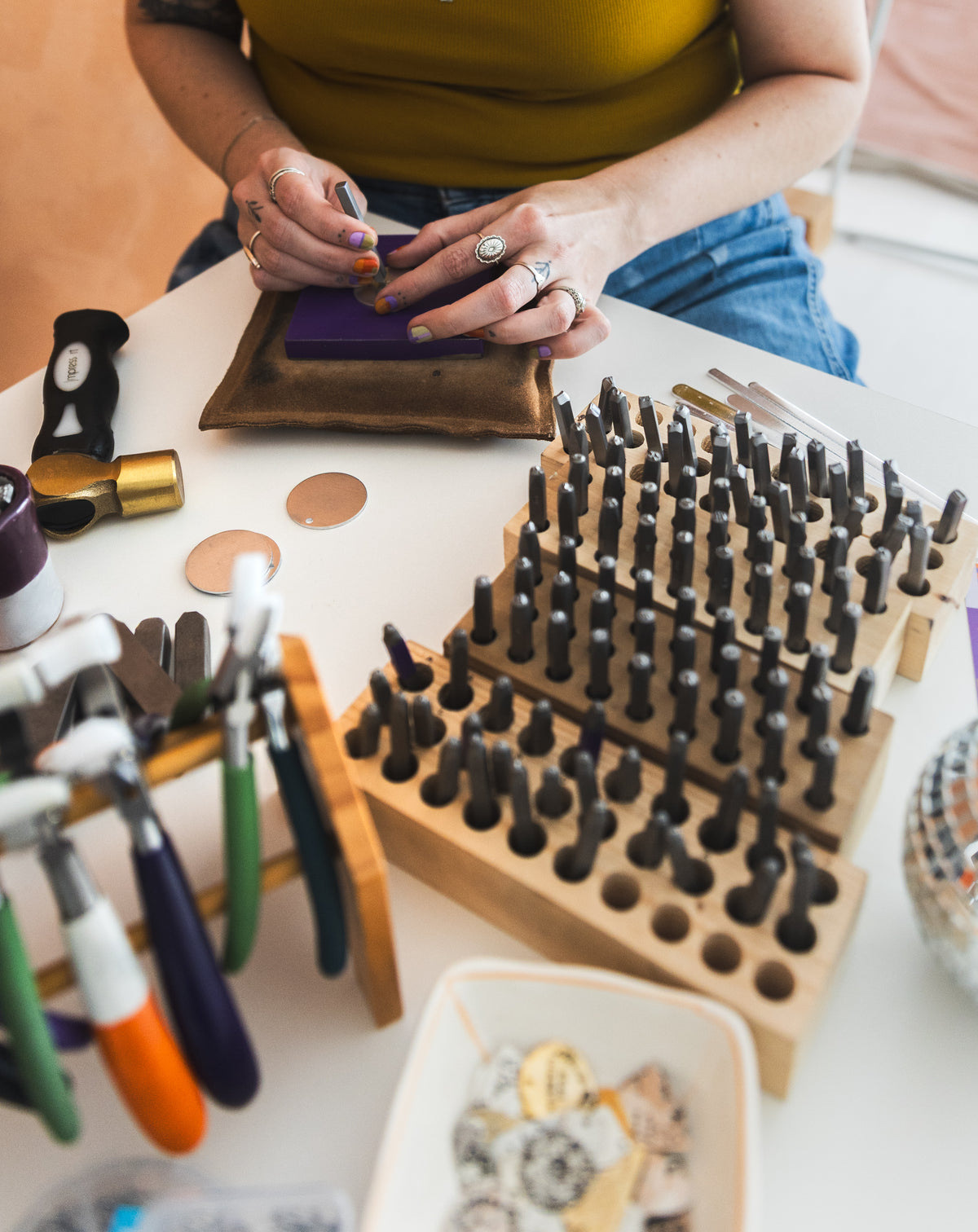 Hand-Stamped Charm Necklace Workshop—Sunday, 11/8 from 1–3p