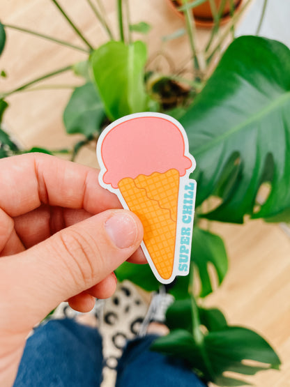 Super Chill Ice Cream Cone Sticker