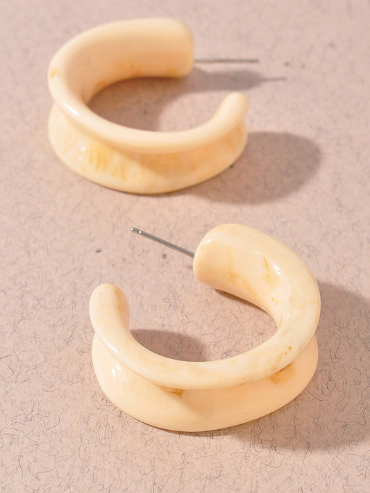 Ivory Resin Hoop Earrings