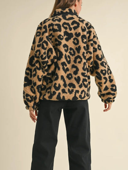 Jackie Leopard Sherpa Jacket