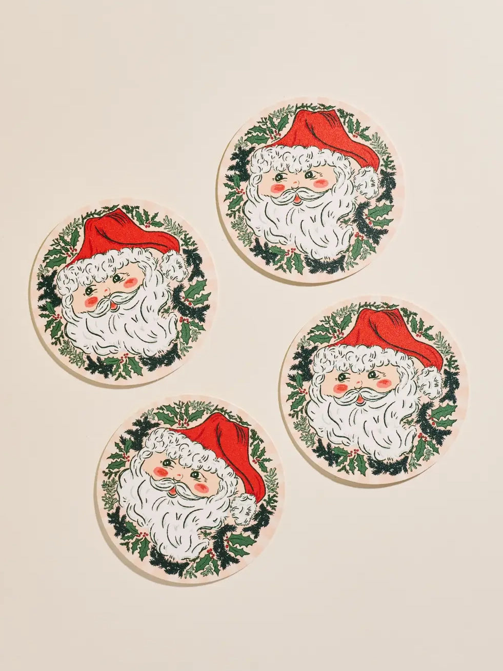 Jolly Santa Coaster Set